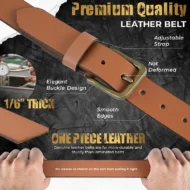 Tan Leather Belt with Antique Buckle