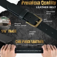 Black Leather Belt with Antique Buckle