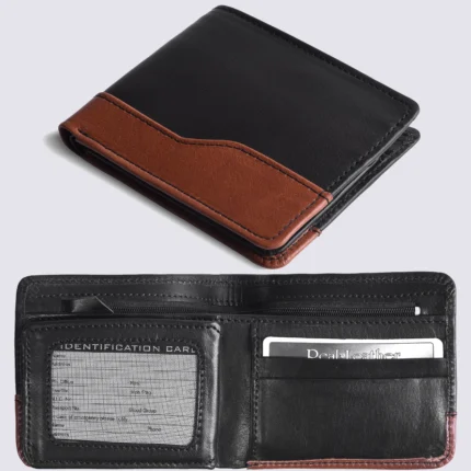 Men’s Black and Brown Leather Wallet
